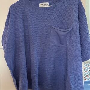 First Love Blue Textured Sweater